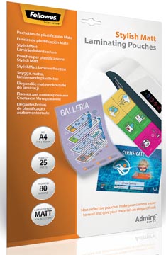 [TIM-5602101] Lamineerhoes Fellowes Admire Stylish Matt A4 2x80µ mat (25)