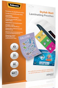 [TIM-5602201] Lamineerhoes Fellowes Admire Stylish Matt A3 2x80µ mat (25)