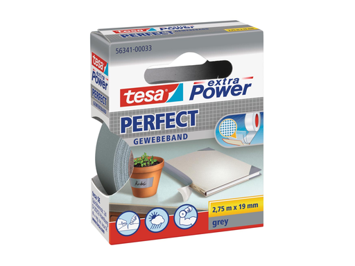 [TIM-56341G] Textieltape Tesa 19mmx2,75m grijs