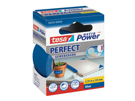 [TIM-56343B] Textieltape Tesa 38mmx2,75m blauw