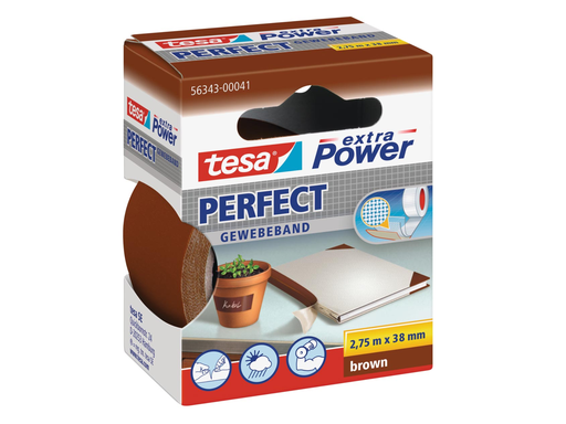 [TIM-56343BR] Textieltape Tesa 38mmx2,75m bruin