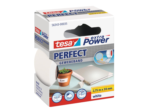 [TIM-56343W] Textieltape Tesa 38mmx2,75m wit