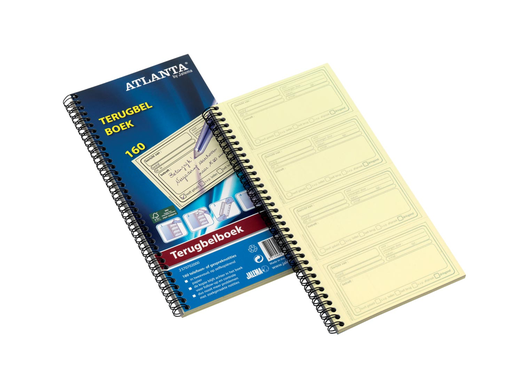 [TIM-5707020] Terugbelboek Atlanta nederlandstalig 7,4x12,8cm 2-voud zelfkopiërend 160 notities
