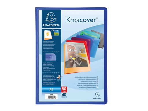 [TIM-5740E] Personaliseerbaar showalbum Exacompta Kreacover PP A4 40 tassen assorti