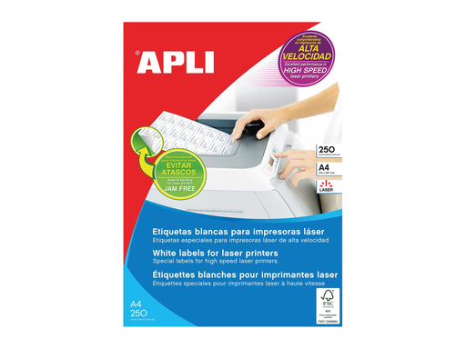 [TIM-580872] Etiketten Apli laser 24 etik/bl 70x35mm wit (250)