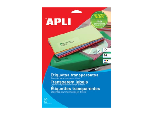 [TIM-5810053] Etiketten Apli transparant 01 etik/bl 210x297mm inkjet (10)