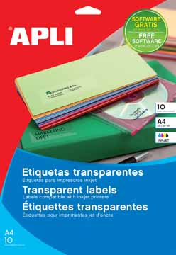 [TIM-5810053] Etiketten Apli transparant 01 etik/bl 210x297mm inkjet (10)