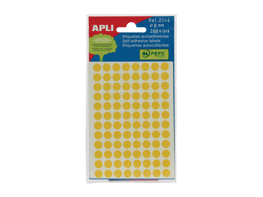 [TIM-581184] Etiketten Apli Ø 8mm geel (288)