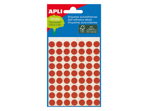 [TIM-581186] Etiketten Apli Ø 8mm rood (288)