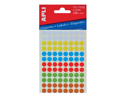 [TIM-581194] Etiketten Apli Ø 8mm assorti (288)