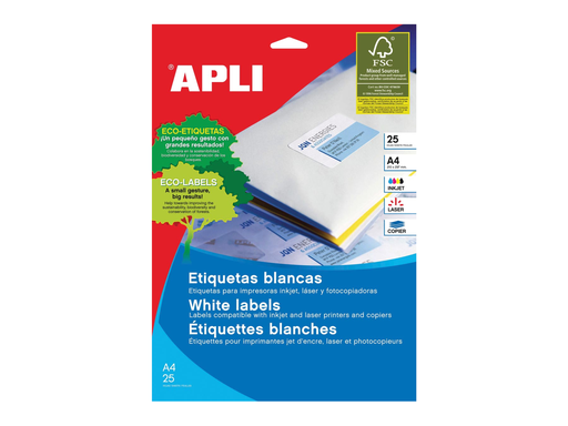 [TIM-581215] Etiketten Apli 01 etik/bl 210x297mm (25)