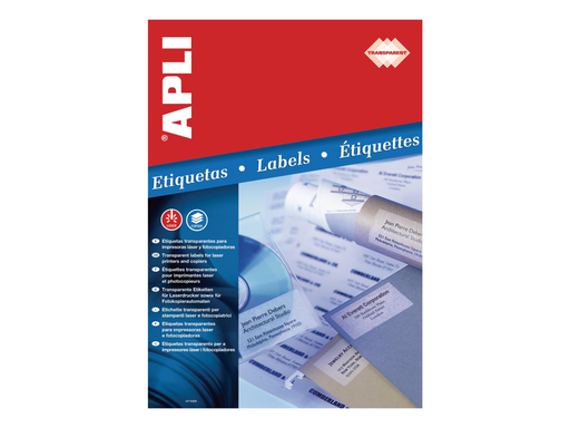[TIM-581223] Etiketten Apli polyester transparant 44 etik/bl 48,5x25,4mm (20)