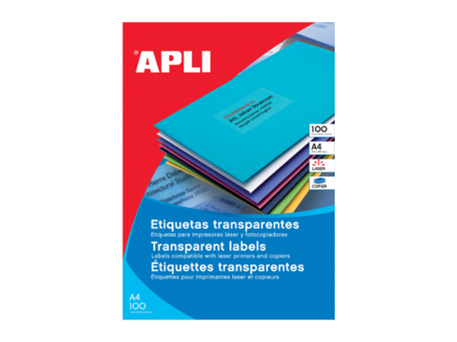 [TIM-581224] Etiketten Apli polyester transparant 24 etik/bl 70x37mm (20)
