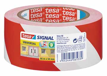[TIM-5813400] Signalisatietape Tesa 50mmx60m rood/wit