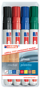[TIM-6010999] Permanent marker Edding 3300 beitelpunt 1-5mm assorti blister (4)