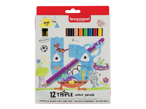 [TIM-6011912] Kleurpotlood Bruynzeel Kids Triple assorti (12)