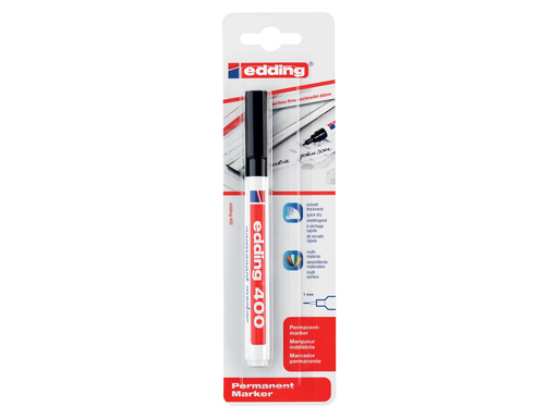 [TIM-6016001] Permanent marker Edding 400 ronde punt 1mm zwart blister
