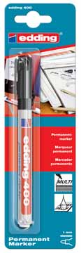 [TIM-6016001] Permanent marker Edding 400 ronde punt 1mm zwart blister