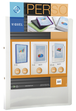 [TIM-602001W] Panorama ringmap Viquel Perso PP A4 2 O-ringen 15mm rug 25mm 1 insteekvak wit