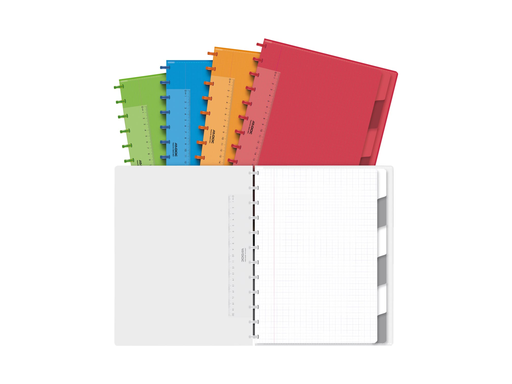 [TIM-6055001] Schrift Adoc Colorlines PP A4 geruit 144blz met tabs, meetlat en elastiek assorti