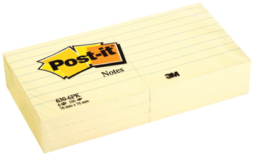 [TIM-630M] Memoblok Post-it 76x76mm gelijnd geel 100vel