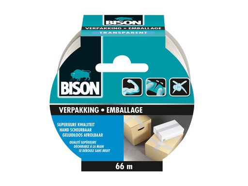 [TIM-6311843] Verpakkingstape Bison 50mmx66m transparant
