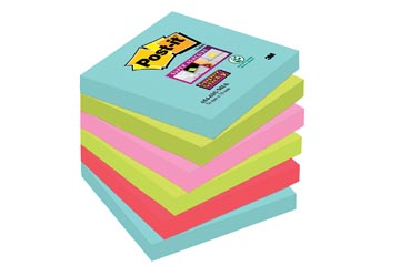 [TIM-654SSMI] Memoblok Post-It Super Sticky Miami 76x76mm assorti (6)