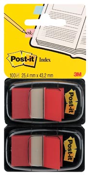 [TIM-6802RED] Index Post-It Standaard 25,4x43,2mm rood blister (2)