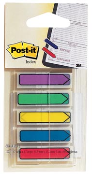 [TIM-684ARR1] Index Post-It Pijlen 12x43mm rood, blauw, geel, groen en paars