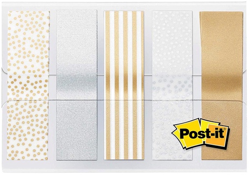 [TIM-684MET] Index Post-It Metallic Collection 11,9x43,2mm assorti (5)