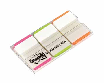 [TIM-686LPGO] Index Post-It Strong 25,4x38mm roze, lichtgroen en oranje (3)