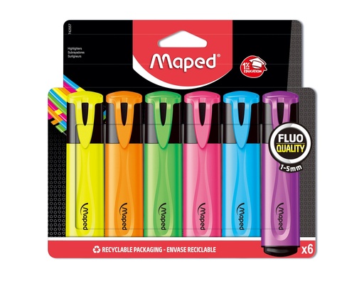 [TIM-742557] Markeerstift Maped Fluo'Peps Classic assorti (6)