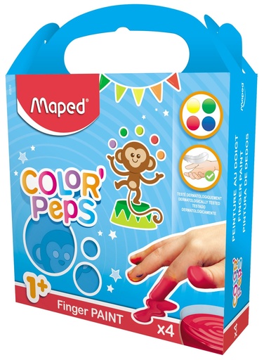 [TIM-812510] Vingerverf Maped Color'Peps Early Age 80ml assorti (4)