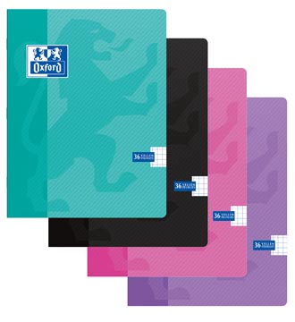 [TIM-8130004] Schrift Oxford School karton A5 geruit 72blz assorti