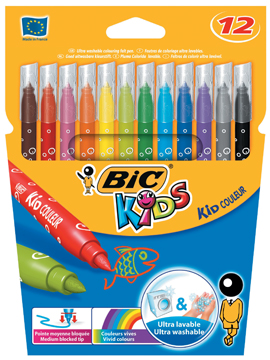 [TIM-841798] Viltstift Bic kids couleur medium assorti (12)