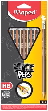 [TIM-851732] Potlood Maped Black'Peps HB met gom (10)