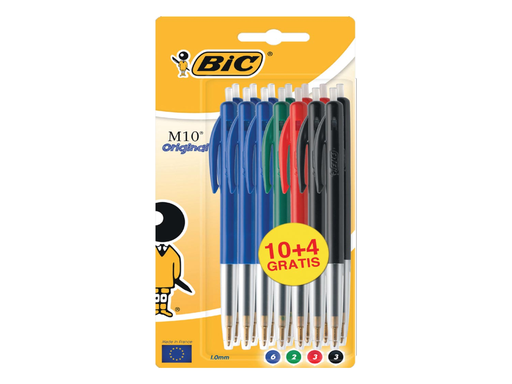 [TIM-888370] Balpen Bic M10 Clic Original assorti 10+4 gratis