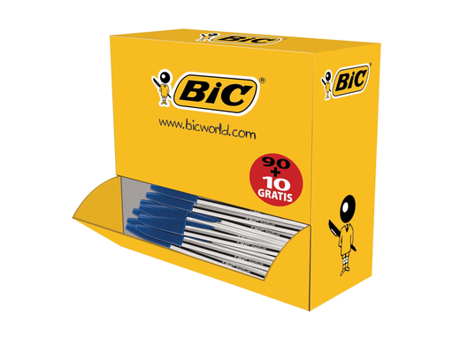 [TIM-896039] Balpen Bic Cristal Original blauw voordeelpak 90+10 gratis