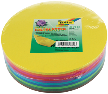[TIM-89650] Vouwblaadjes Folia Ø15cm 70gr assorti (500)
