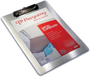 [OUT-900026] Klemplaat Pergamy aluminium A4 zilver