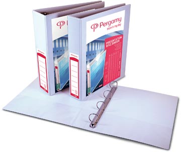 [TIM-900310] Panorama ringmap Pergamy PP A4 4 D-ringen 30mm rug 45mm 3 insteekvakken wit