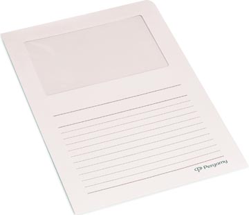 [TIM-901157] L-map Pergamy met venster A4 120gr wit (100)