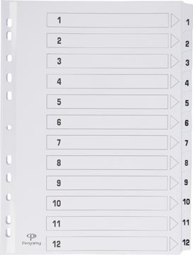 [TIM-901238] Tabbladen Pergamy karton A4 1-12 11-gaats wit