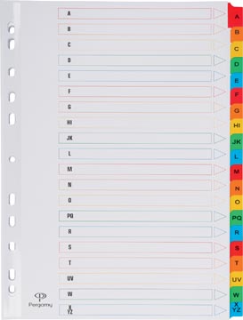 [TIM-901258] Tabbladen Pergamy karton A4 A-Z 11-gaats assorti