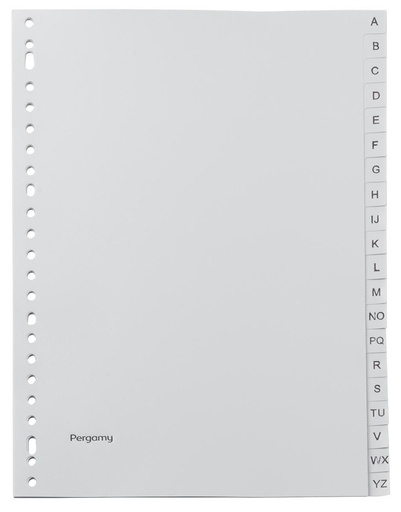 [TIM-901609] Tabblad Pergamy PP A4 23-gaats A-Z grijs