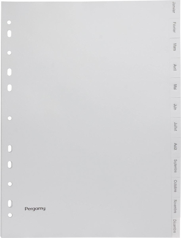 Tabbladen Pergamy PP A4 11-gaats A-Z franstalig grijs