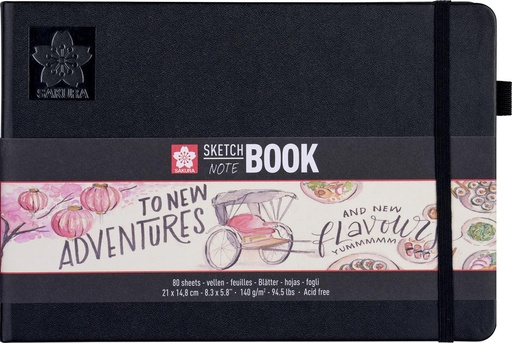 [TIM-9414004] Schetsboek Sakura Note A5 dwars wit papier