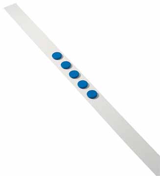 [TIM-95365] Zelfklevende magneetband Dahle 50mmx1m wit incl. 5 magneten blauw 32mm
