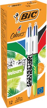 [TIM-967277] Balpen Bic 4 Colours Velours assorti (12)