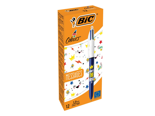 [TIM-992563] Balpen Bic 4 Colours Messages "Who's the boss?" (12)